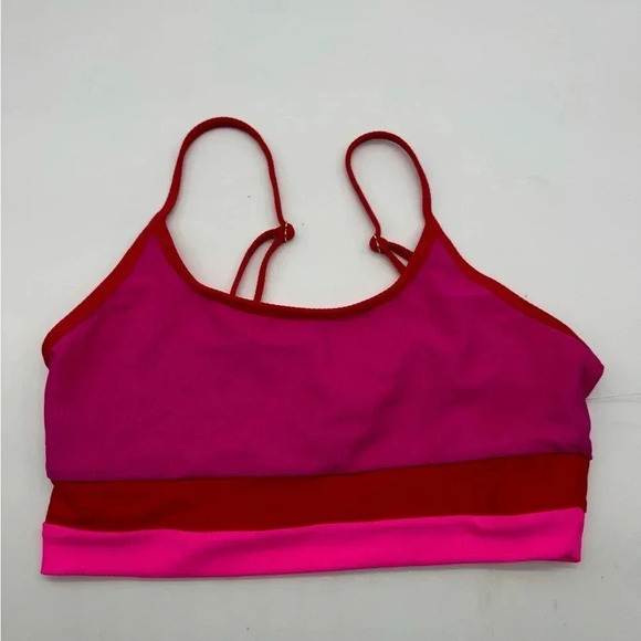 Beach Riot Emmy top Fuchsia Red Neon Pink B1286 - Picture 2 of 3